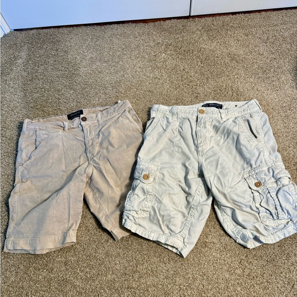 Men's Casual Tan and Cream Shorts Set
